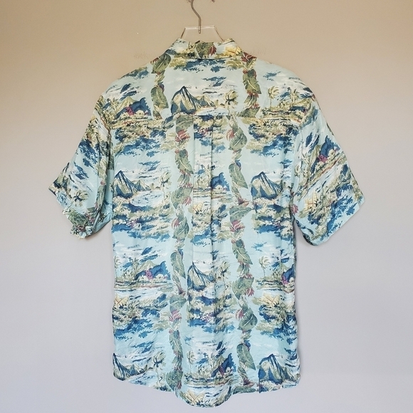 Hilo Hattie Men's 100% Silk Hawaiian Print Button Down Short Sleeve Camp Shirt - Picture 6 of 7